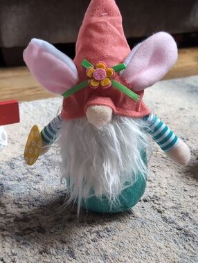 Easter Bunny Gnome Plush with Teal Body